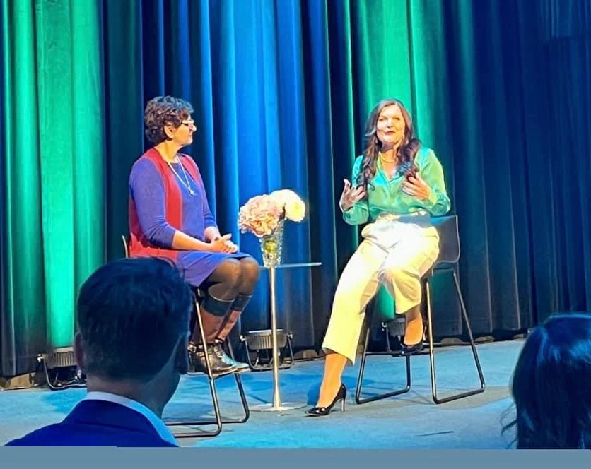Annie Gibbins in fireside conversation with Dr Talat Uppal on stage